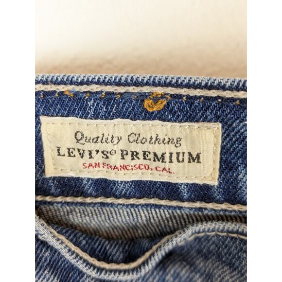 Levis Denim Jeans Wedgie Straight Button Fly Utility Big E Premium Blue Size 26 - Picture 10 of 16